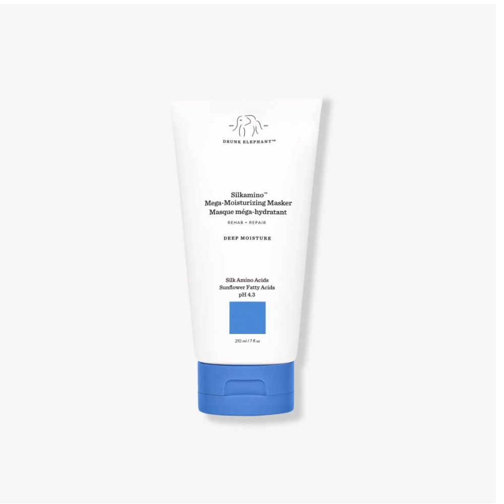 Drunk Elephant Silkamino Mega-Moisturizing Mask - White and Blue